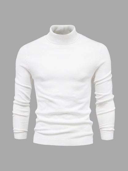Maglione Uomo Collo Alto Morbido Vestibilità Regolare