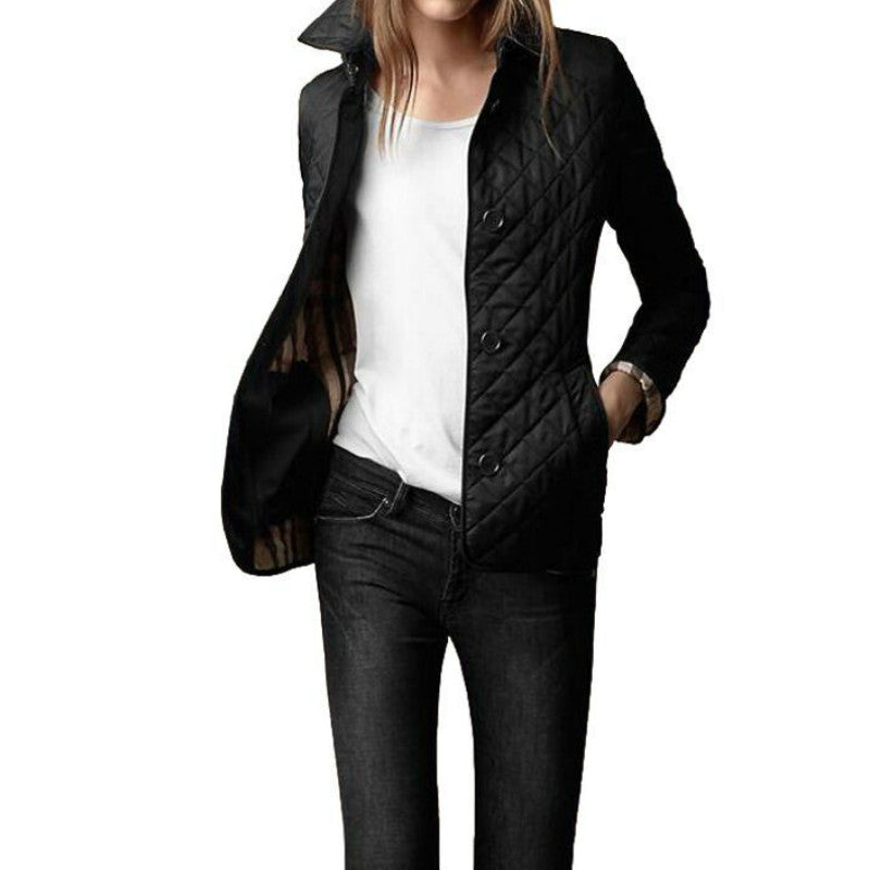 Giacca Donna Quadri con Colletto Rever Elegante