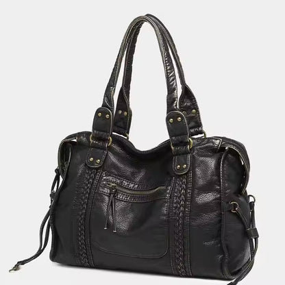 Borsa Tracolla Donna Vintage con Chiusura Zip