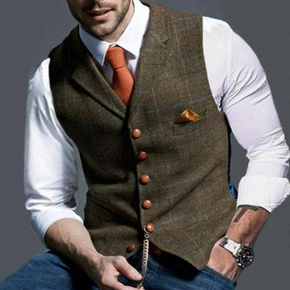 Gilet Uomo Classico con Chiusura a Bottoni