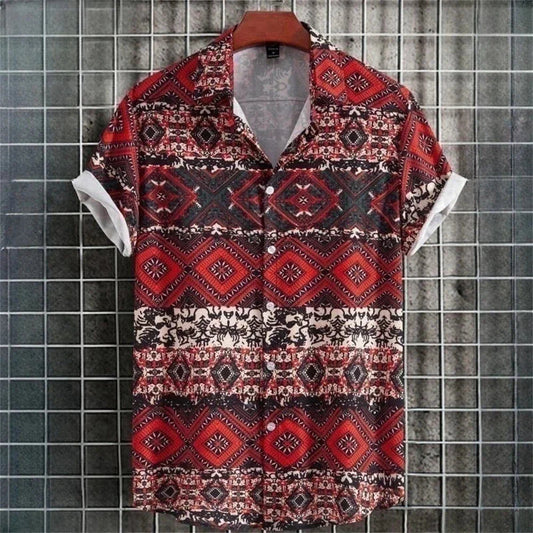 Camicia Uomo Manica Corta Fantasia Regular Fit - Brentozzi