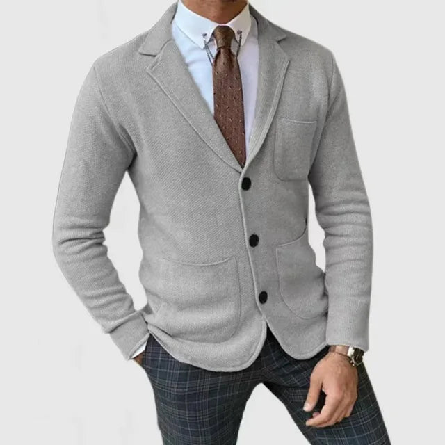 Blazer Uomo Maglia Slim Fit Bottoni e Colletto Rever