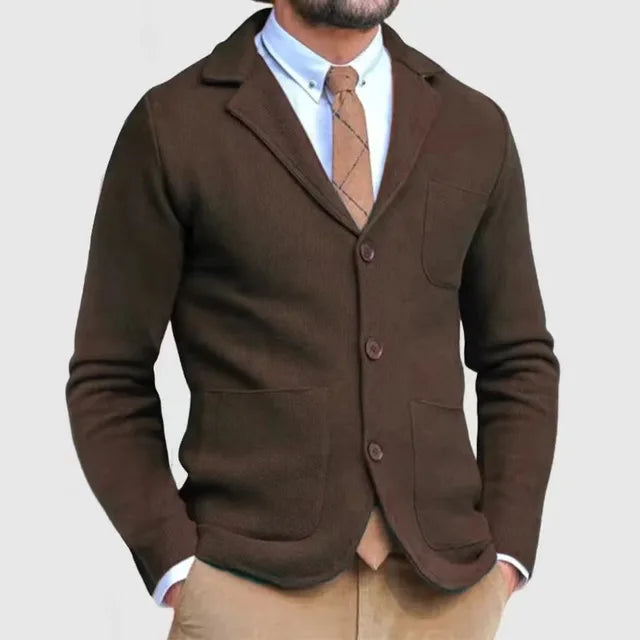 Blazer Uomo Maglia Slim Fit Bottoni e Colletto Rever