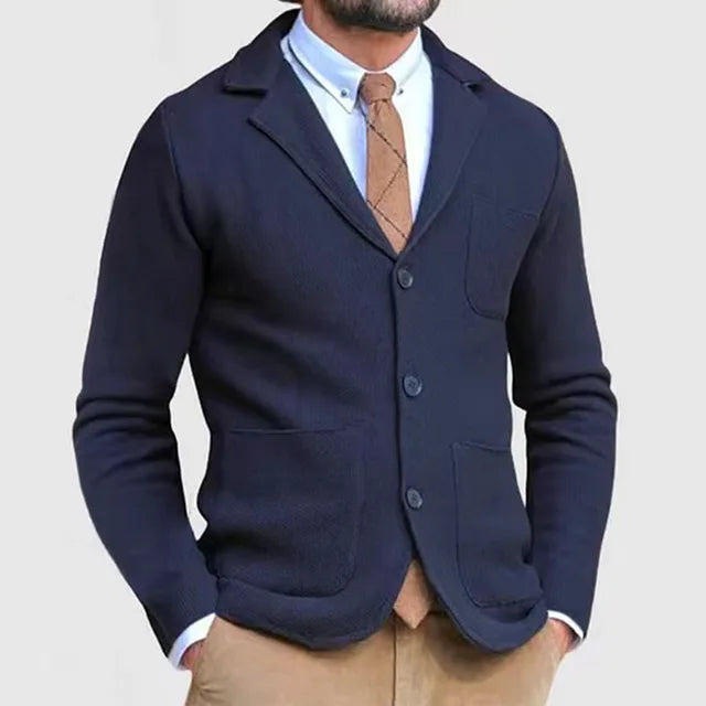 Blazer Uomo Maglia Slim Fit Bottoni e Colletto Rever