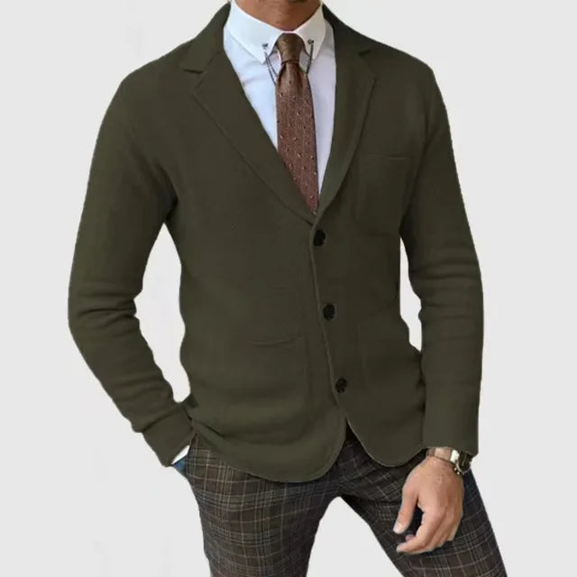 Blazer Uomo Maglia Slim Fit Bottoni e Colletto Rever
