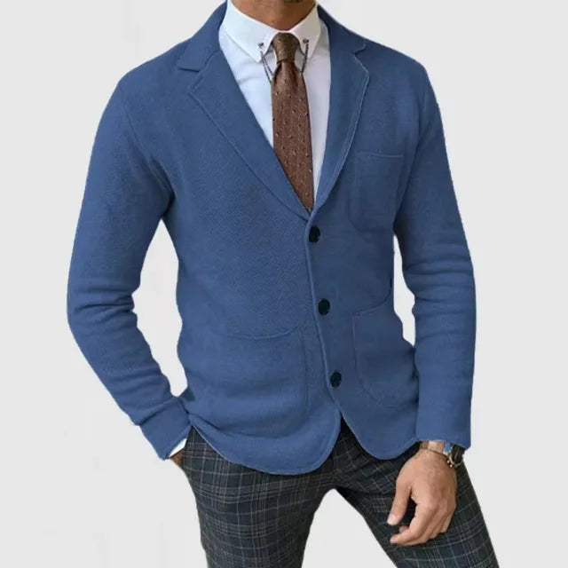 Blazer Uomo Maglia Slim Fit Bottoni e Colletto Rever