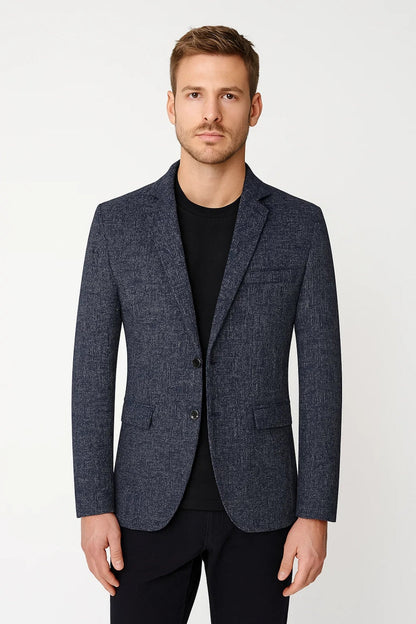 Blazer Uomo Slim Fit con Bottoni e Linea Sottile