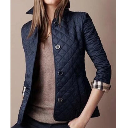 Giacca Donna Quadri con Colletto Rever Elegante