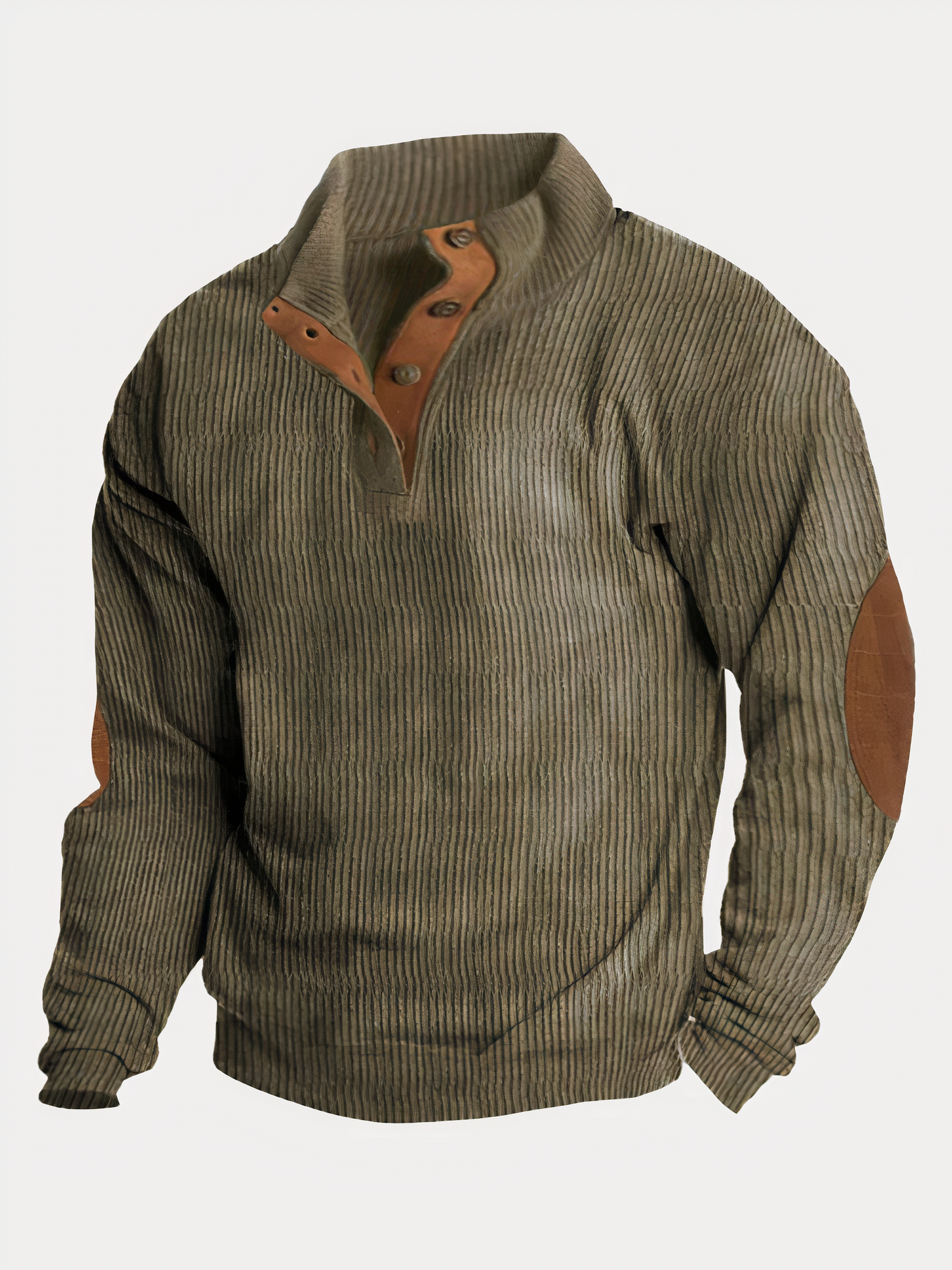 Maglione Uomo Vintage con Mezza Patta Bottoni e Toppe ai Gomiti - Brentozzi