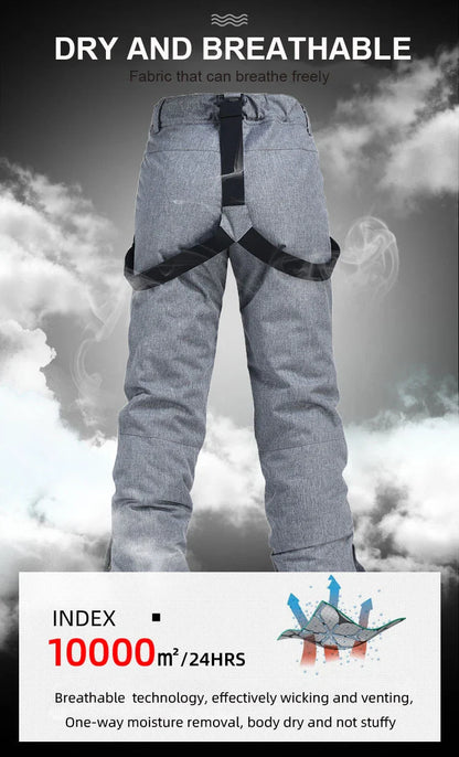 Pantaloni Sci Unisex con Bretelle Invernali Impermeabili