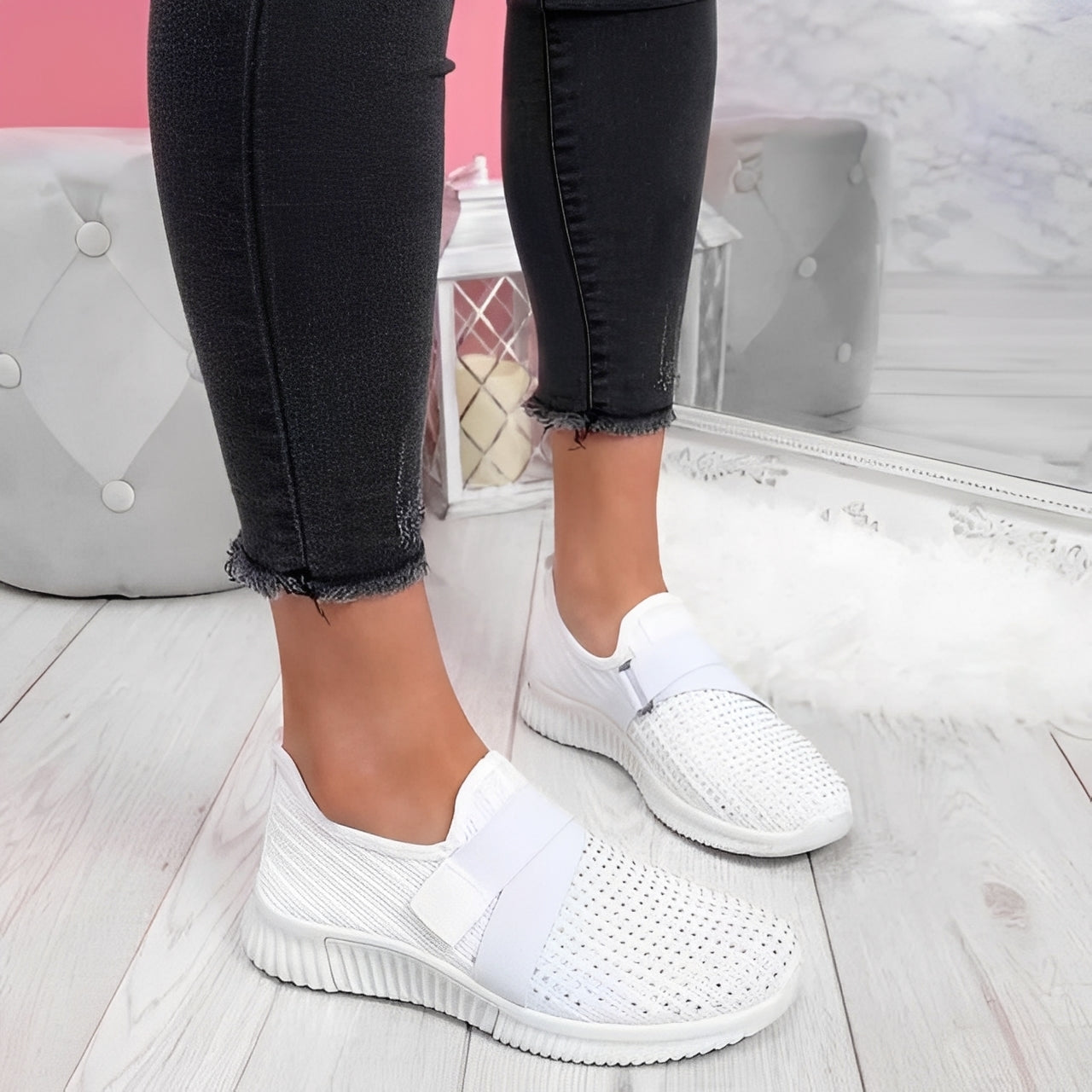 Scarpe Basse Donna con Chiusura a Strappo Comode