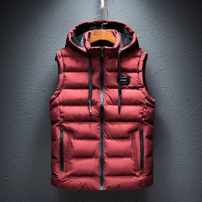 Gilet Uomo Senza Maniche con Cappuccio