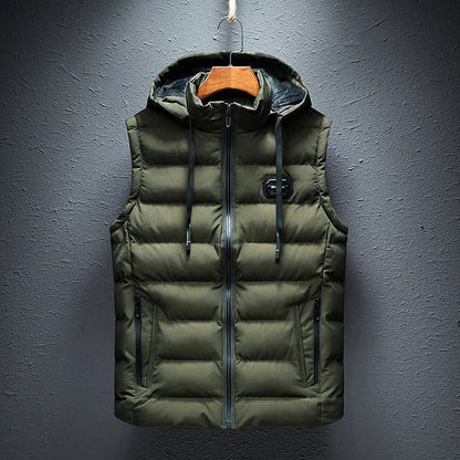 Gilet Uomo Senza Maniche con Cappuccio