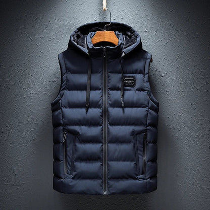Gilet Uomo Senza Maniche con Cappuccio