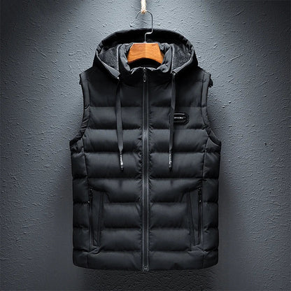 Gilet Uomo Senza Maniche con Cappuccio