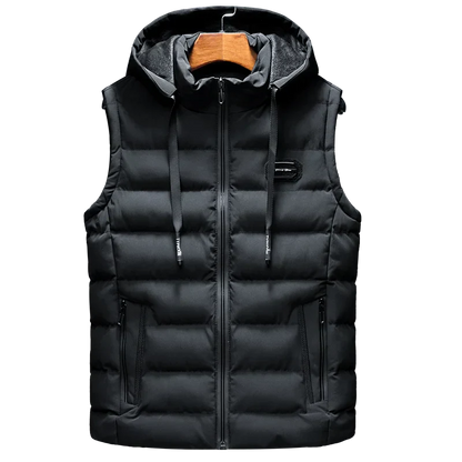 Gilet Uomo Senza Maniche con Cappuccio