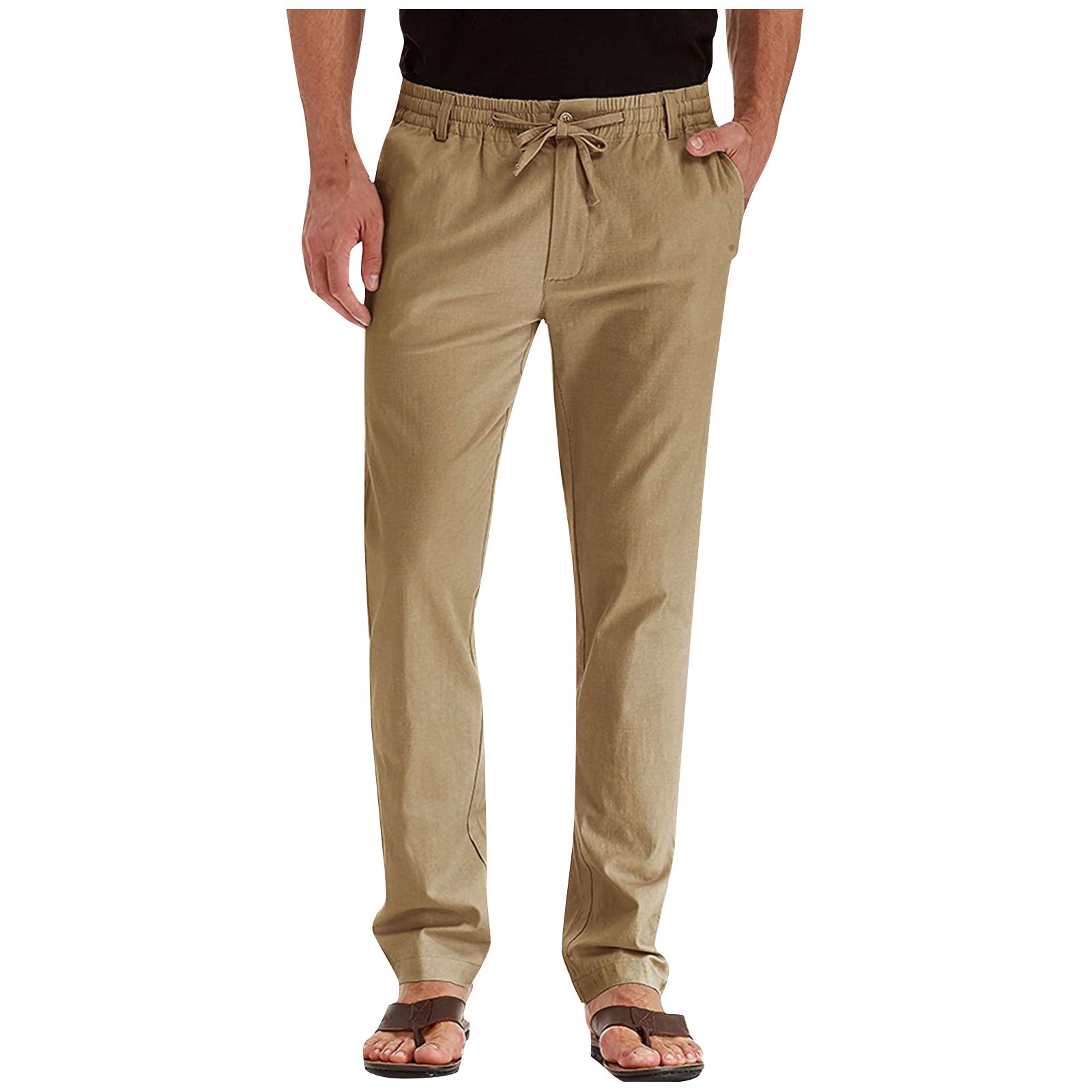 Pantaloni Uomo Gamba Dritta Elastico in Vita Vestibilità Larga - Brentozzi
