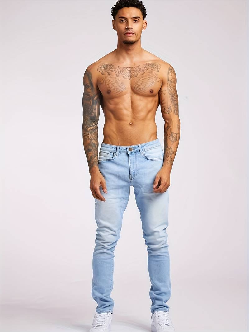 Jeans Uomo Slim Fit Streetstyle Casual Urbana