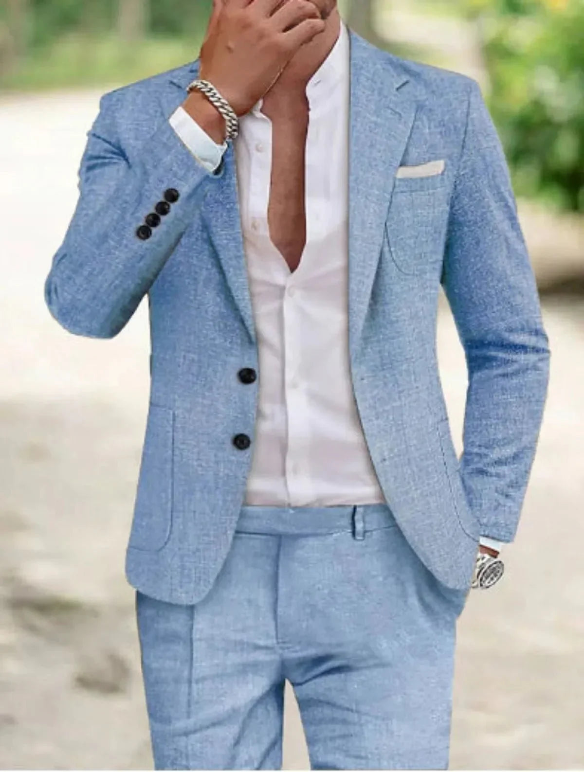 Completo Sposo Uomo Classico Due Bottoni Elegante