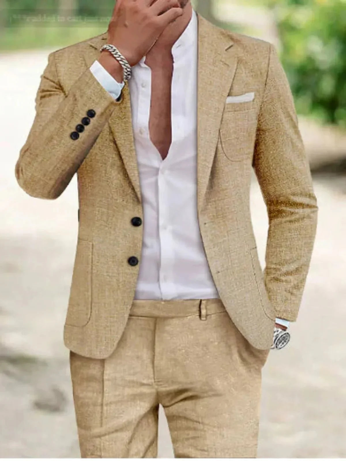Completo Sposo Uomo Classico Due Bottoni Elegante