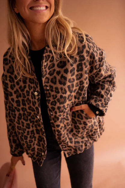 Giacca Bomber Donna Invernale Stampa Animalier Regular - Brentozzi