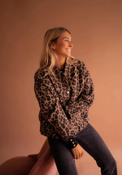 Giacca Bomber Donna Invernale Stampa Animalier Regular