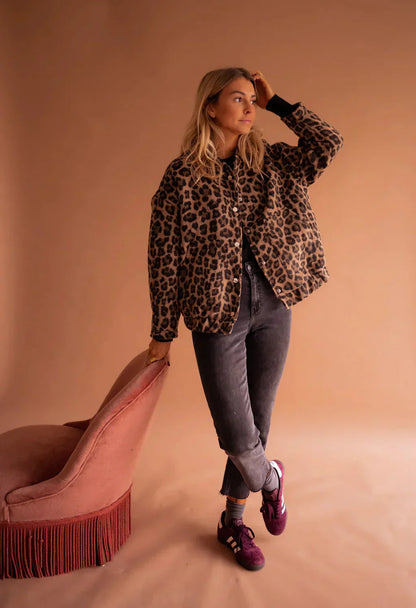 Giacca Bomber Donna Invernale Stampa Animalier Regular