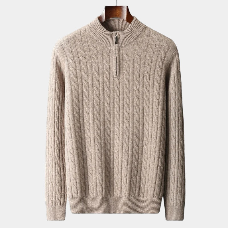 Maglione Uomo Mezza Cerniera Maglia Strutturata - Brentozzi