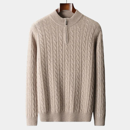 Maglione Uomo Mezza Cerniera Maglia Strutturata - Brentozzi
