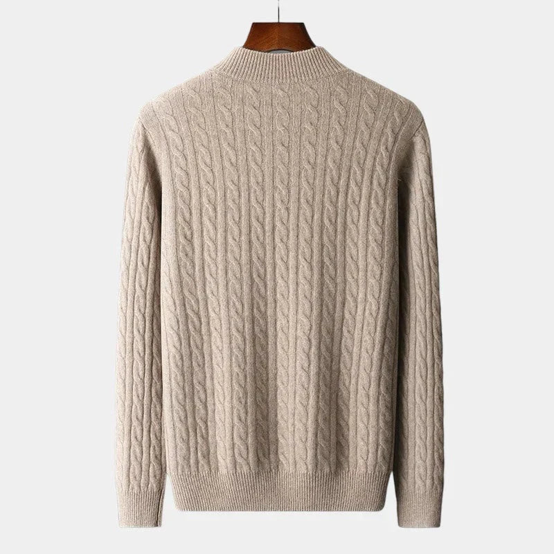 Maglione Uomo Mezza Cerniera Maglia Strutturata