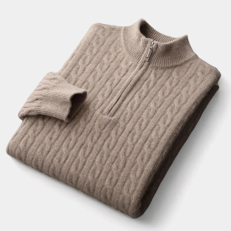 Maglione Uomo Mezza Cerniera Maglia Strutturata