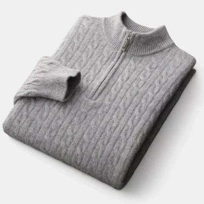 Maglione Uomo Mezza Cerniera Maglia Strutturata