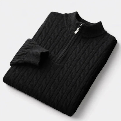 Maglione Uomo Mezza Cerniera Maglia Strutturata