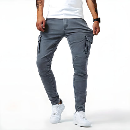 Pantaloni Cargo Uomo in Tessuto Elasticizzato Comodi