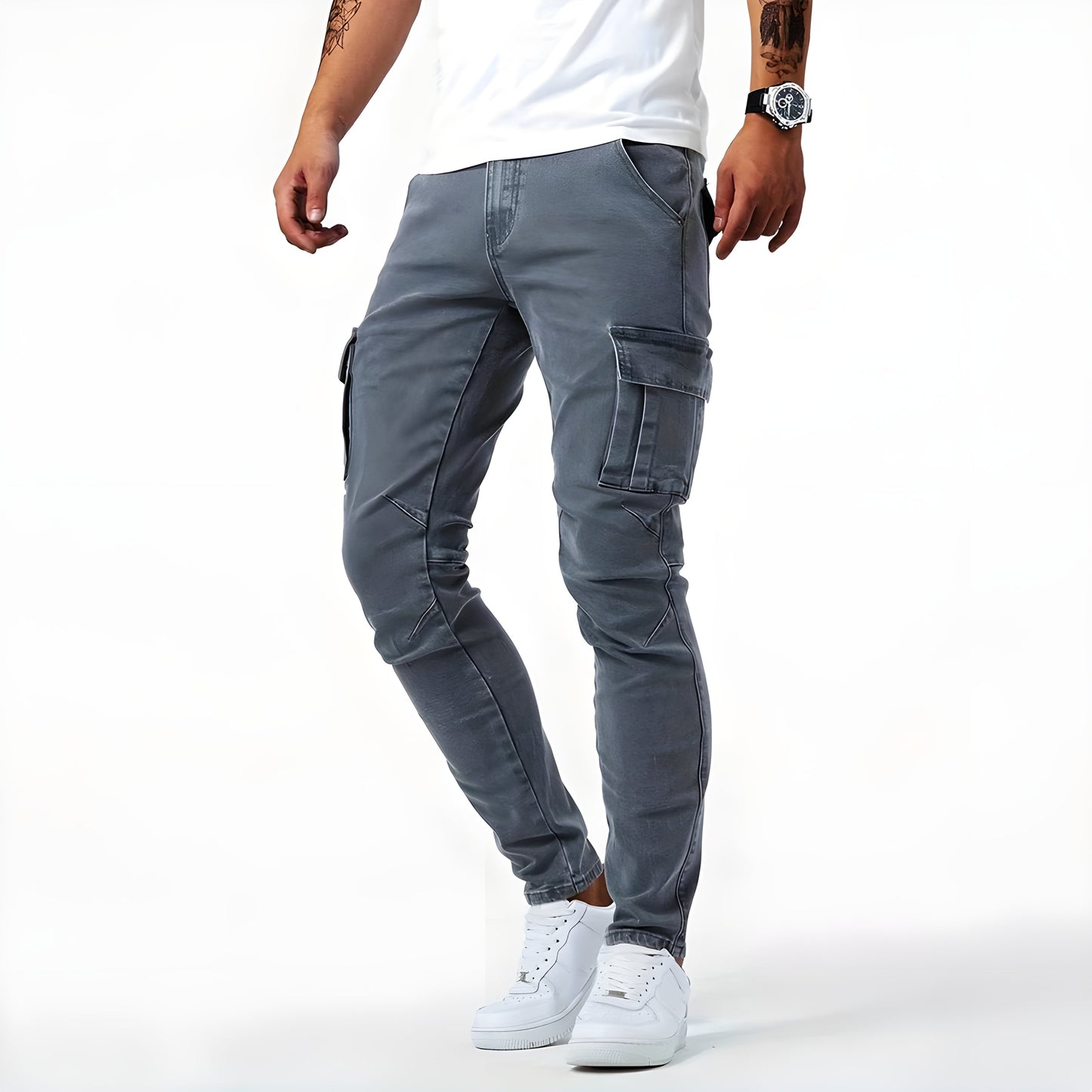 Pantaloni Cargo Uomo in Tessuto Elasticizzato Comodi - Brentozzi