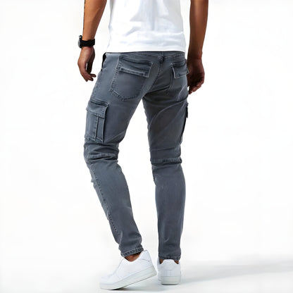 Pantaloni Cargo Uomo in Tessuto Elasticizzato Comodi