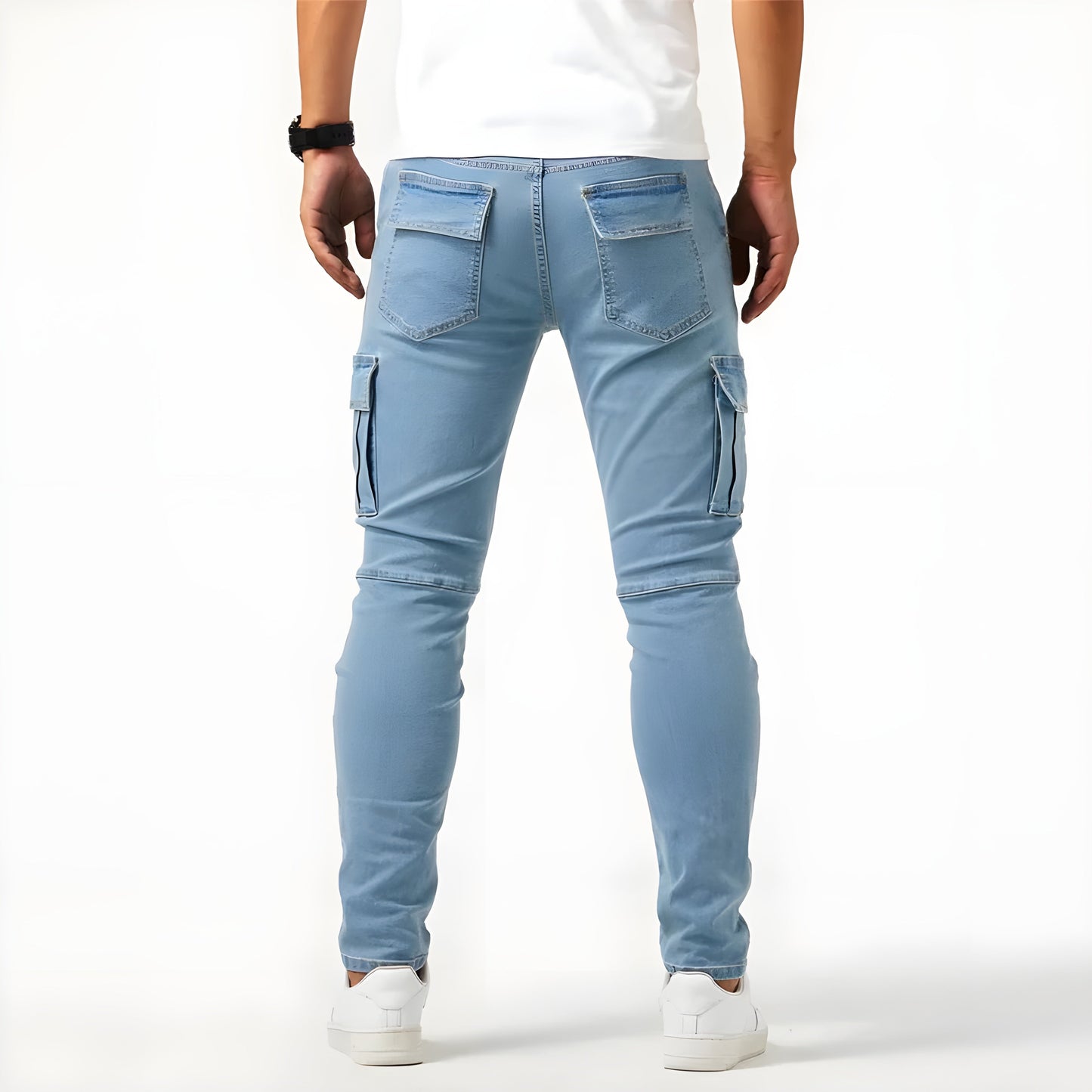 Pantaloni Cargo Uomo in Tessuto Elasticizzato Comodi