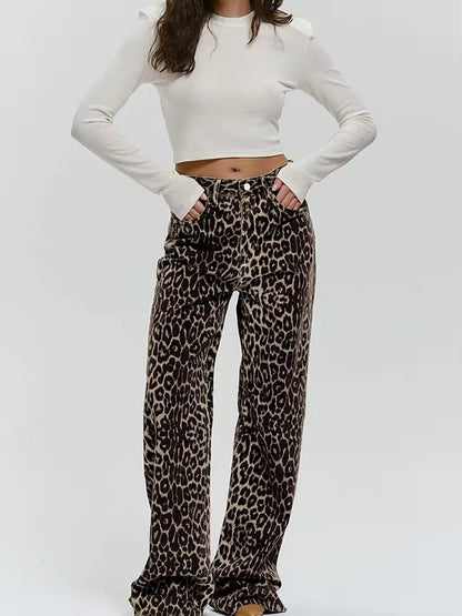 Jeans Donna Taglio Dritto Tessuto con Motivo Strutturato