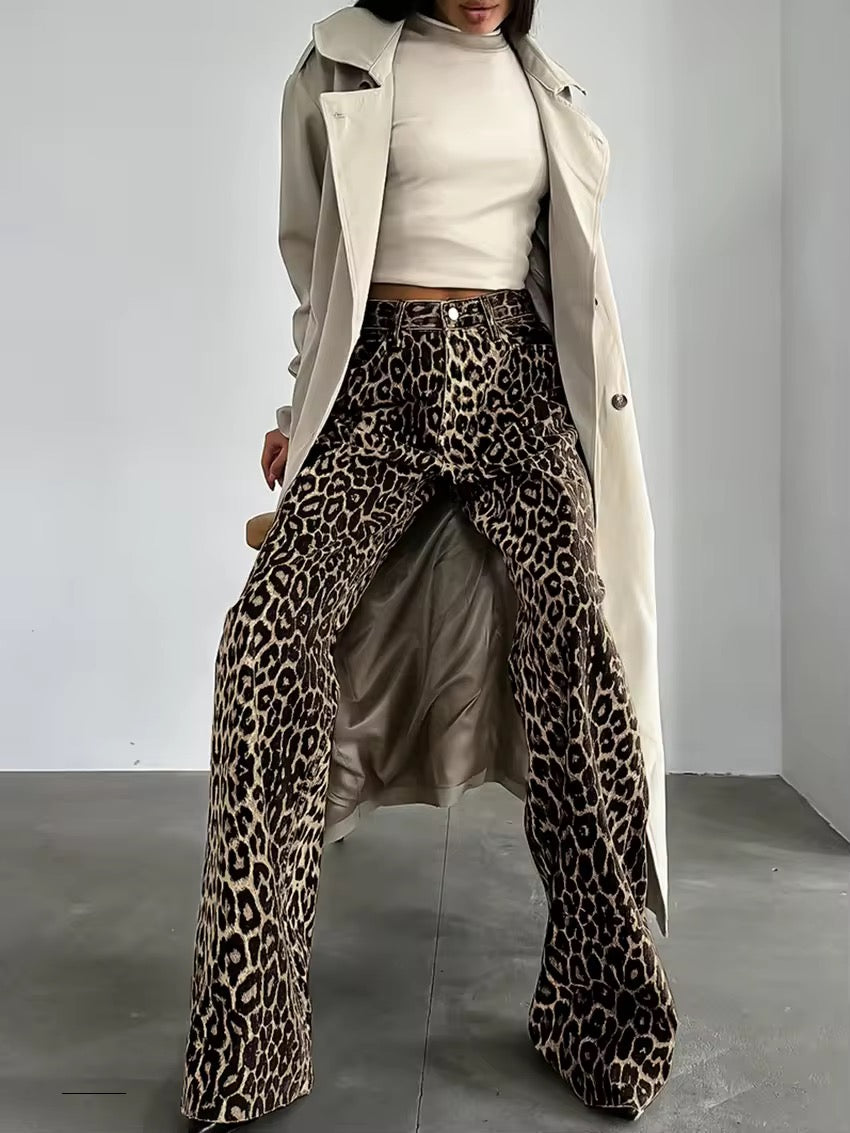 Jeans Donna Taglio Dritto Tessuto con Motivo Strutturato
