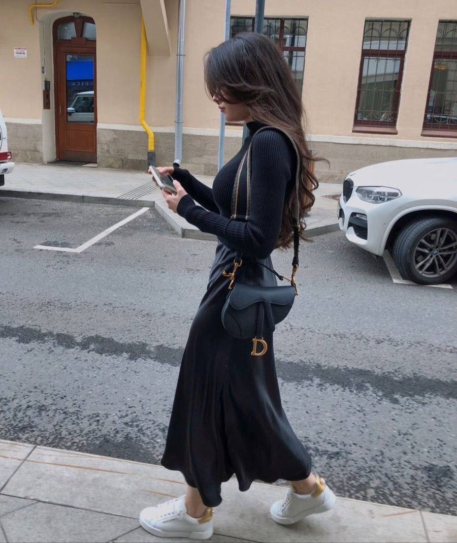 Gonna Maxi Donna con Superficie Strutturata