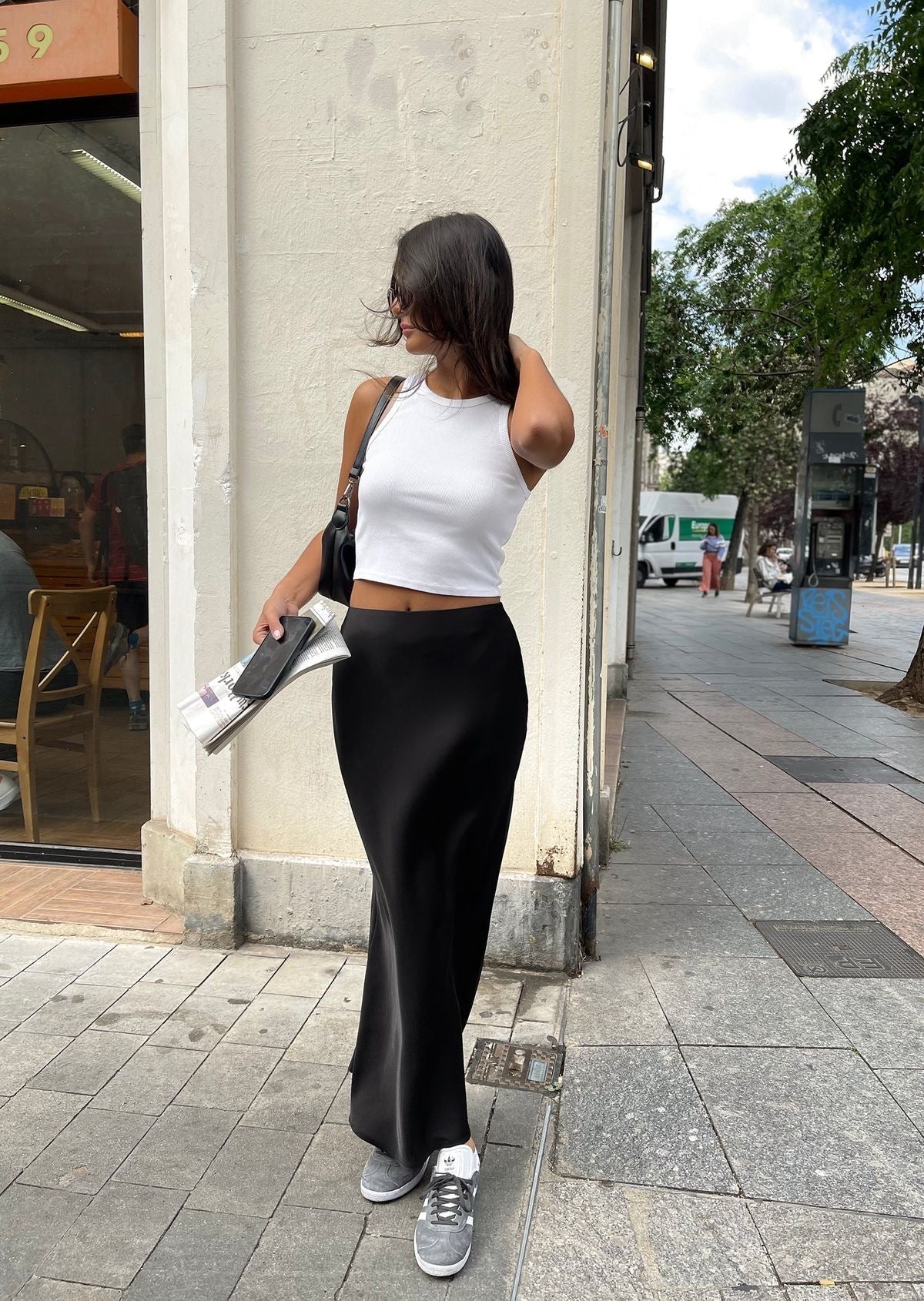 Gonna Maxi Donna con Superficie Strutturata