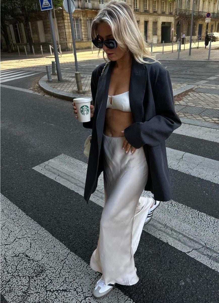Gonna Maxi Donna con Superficie Strutturata