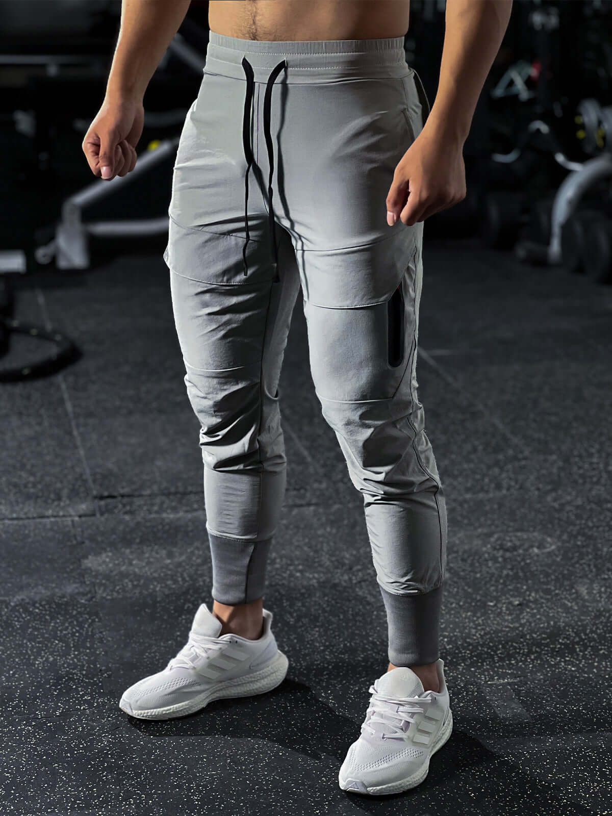 Pantaloni Cargo Uomo in Tessuto Idrorepellente con Polsini Alti