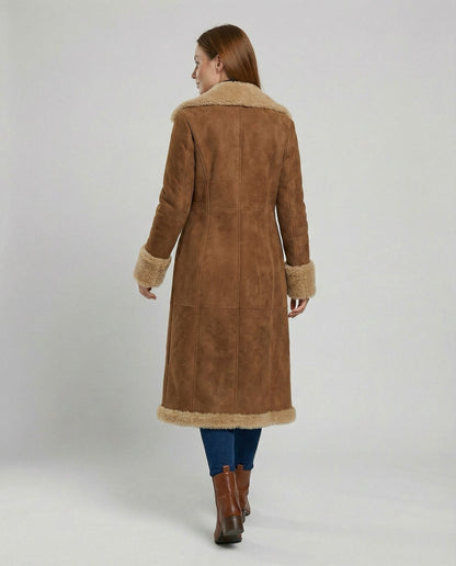 Trenchcoat Donna in Pelle Scamosciata Elegante