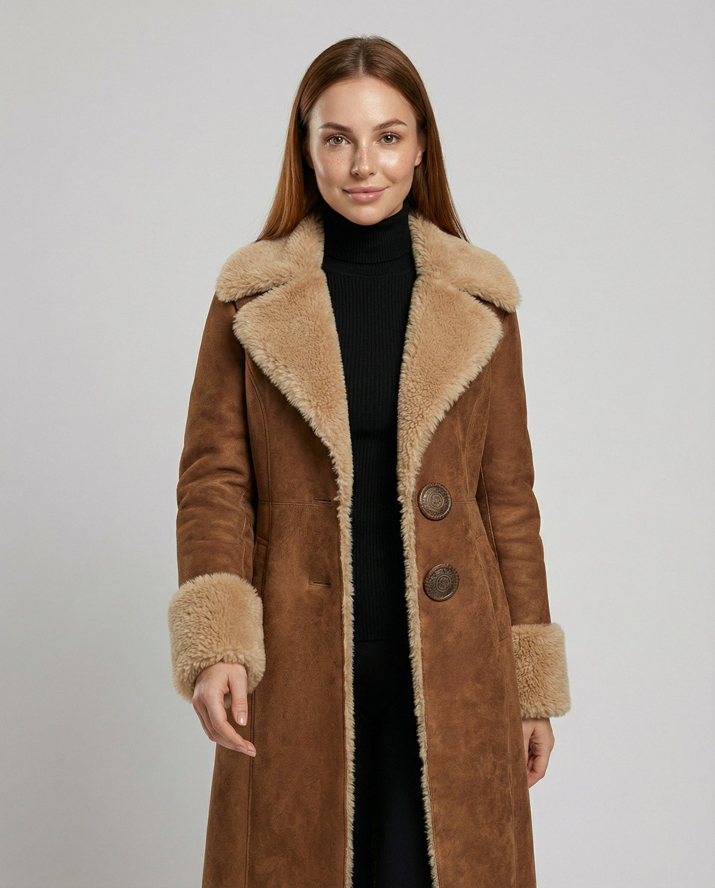 Trenchcoat Donna in Pelle Scamosciata Elegante