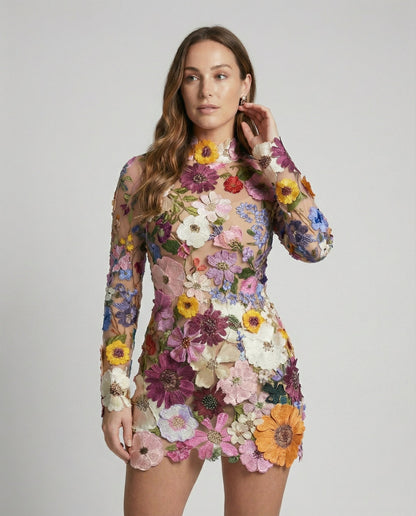Abito Mini Donna Fantasia Floreale - Brentozzi