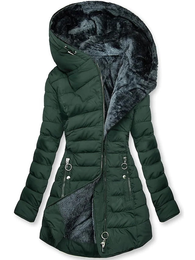Giacca Donna in Pile Imbottita Casual Calda Invernale