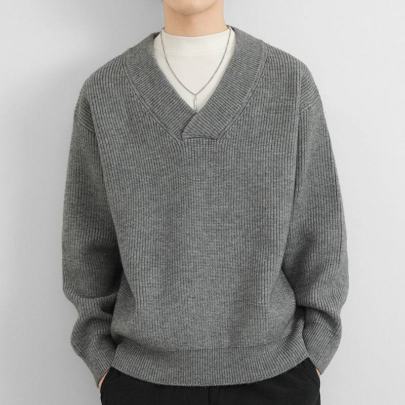 Maglione Uomo Classico Scollo a V Vestibilità Regular