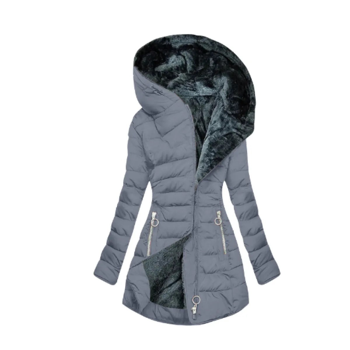 Giacca Donna in Pile Imbottita Casual Calda Invernale