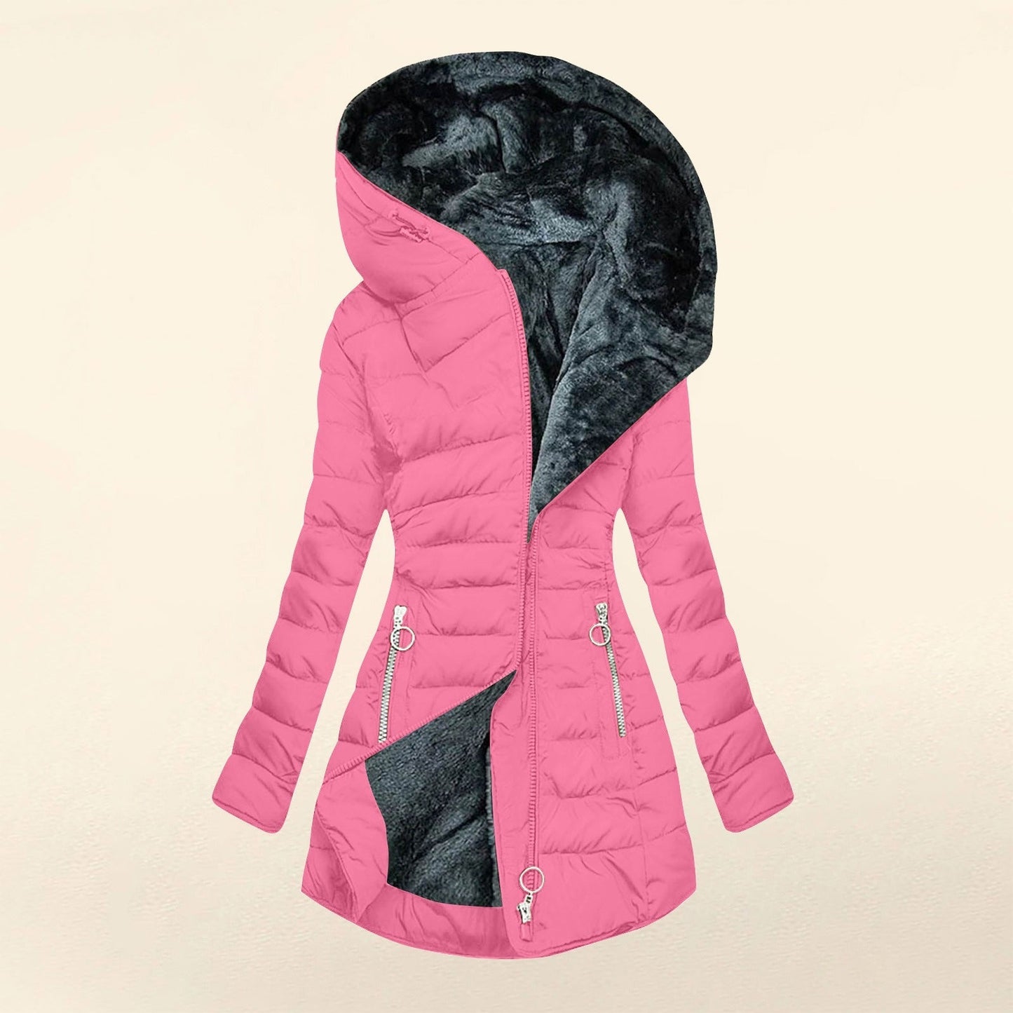 Giacca Donna in Pile Imbottita Casual Calda Invernale